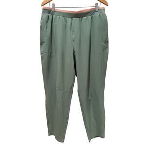 Fabletics Fundamental Pant Green Hidden Drawstring Stretch Performance Jogger XL